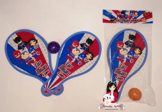 Raquetes de Ping Pong Tema Heróis Cute