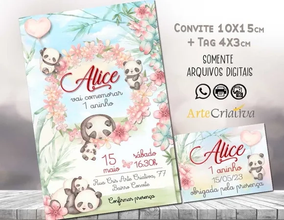 Convite Digital C/tag Panda 2