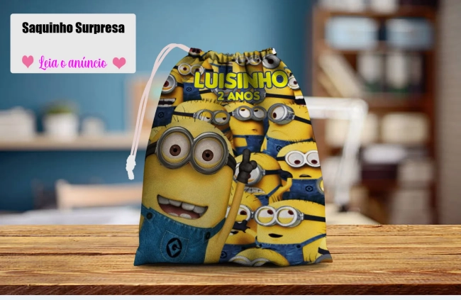 Saquinho Supresa para lembrancinhas dos Minions