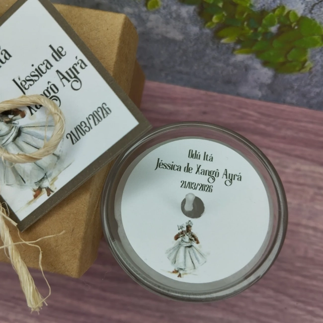 15 Unidades Vela Aromática no Copo Personalizada Orixa Xangô - Ayrá - FAZEMOS QUALQUER TEMA