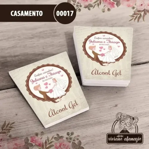Adesivo Bisnaga Álcool Gel Casamento - 00017
