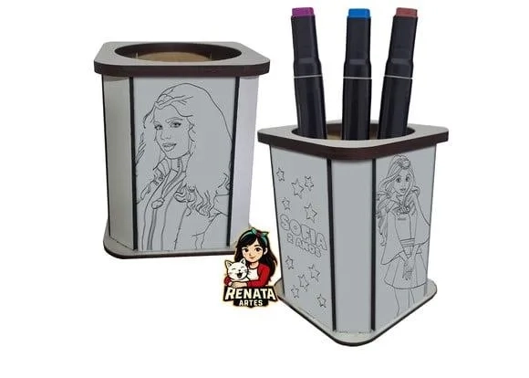 Porta Lápis para Colorir Descendentes