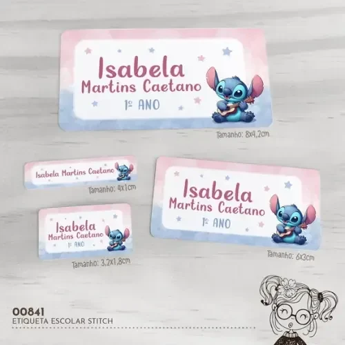 Etiqueta Escolar Stitch - 00841
