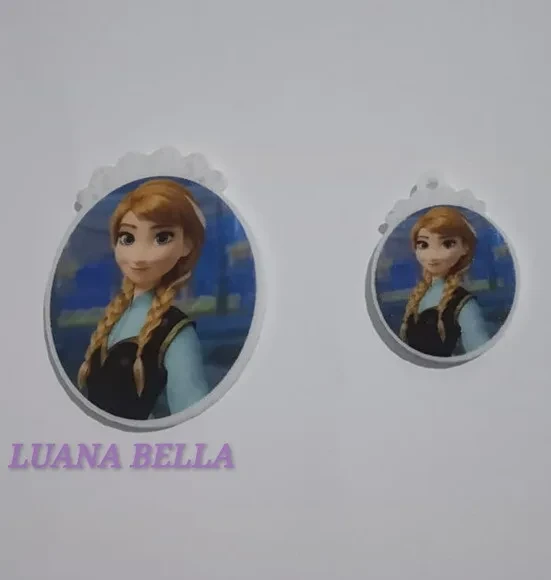 Kit Aplique e Pingente em acrílico Princesa Ana-pct c/3 Kits