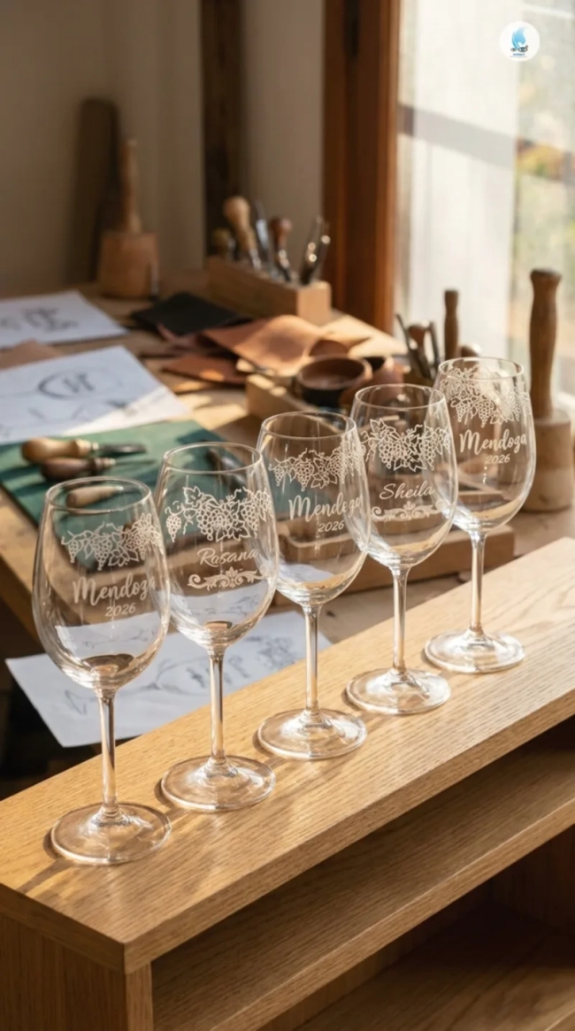 Taça de Cristal com Titânio para Vinho ou Água 580ml Jateada