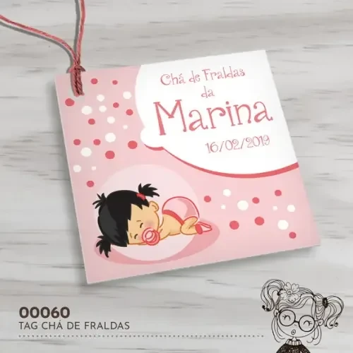 Tag Quadrada Chá de Fraldas - 00060