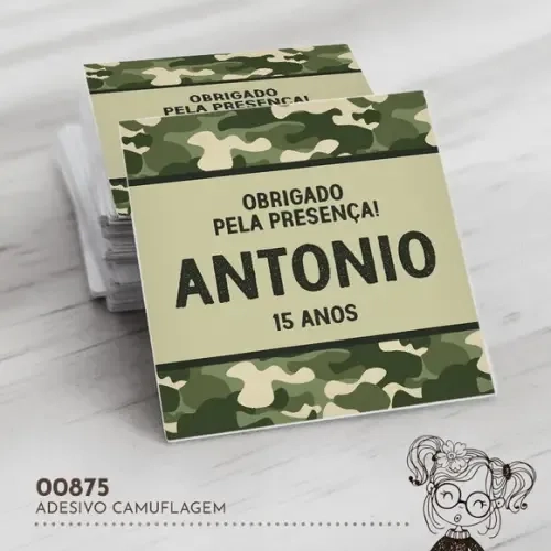 Adesivo Quadrado Camuflagem - 00875
