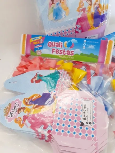 Kit Festa Princesas Disney - 30 Peças com Laço Pronto