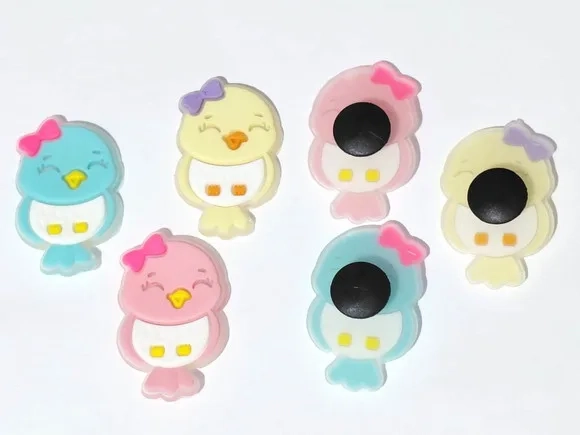 Pins para Tênis ou Crocs Passarinho Pacote com 6 Unidades