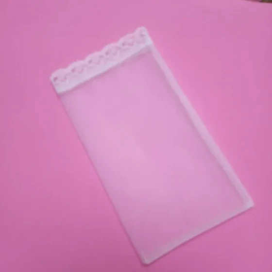 Saquinho Organza Tunil Branco com Renda 10x17cm