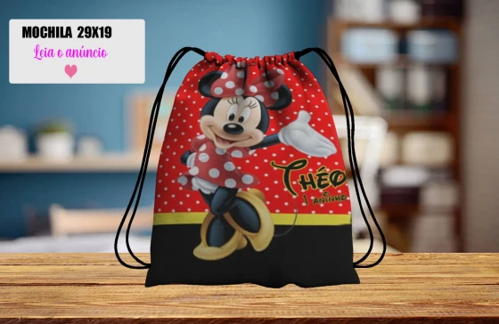 Mochilinha personalizada para lembrancinha da Minnie
