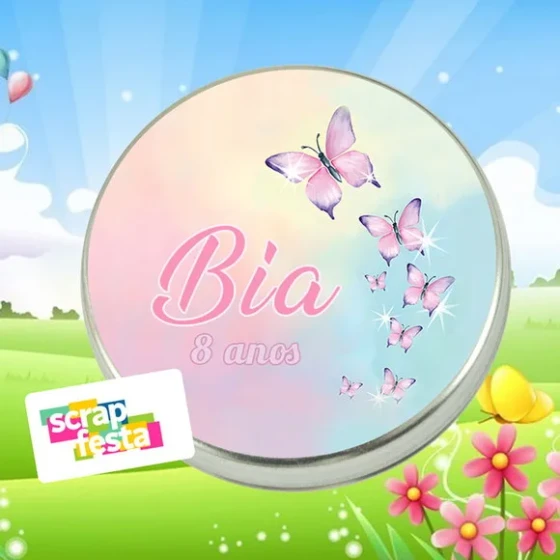 Latinha Personalizada Festa Jardim Encantado Borboleta