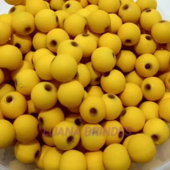 Bolinha Emborrachada Amarela 8mm Pct 100 Unidades