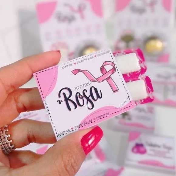 Caixinha Com Chiclete Outubro Rosa