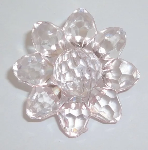Botão Flor Transparente de Acrilico 3cm Pct 15 Unidades
