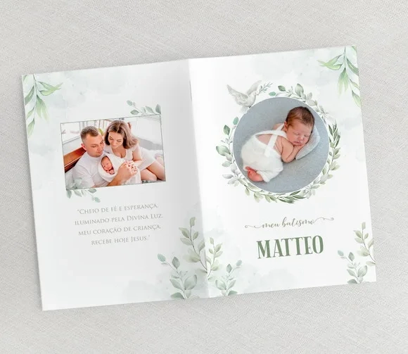 Livro De Orações Com Fotos Do Bebê Para Lembrança