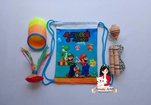 Mochila Boa Infância Personalizada Tema Super Mario Ross