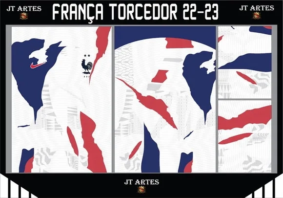Vetor Camisa da França Torcedor 22-23