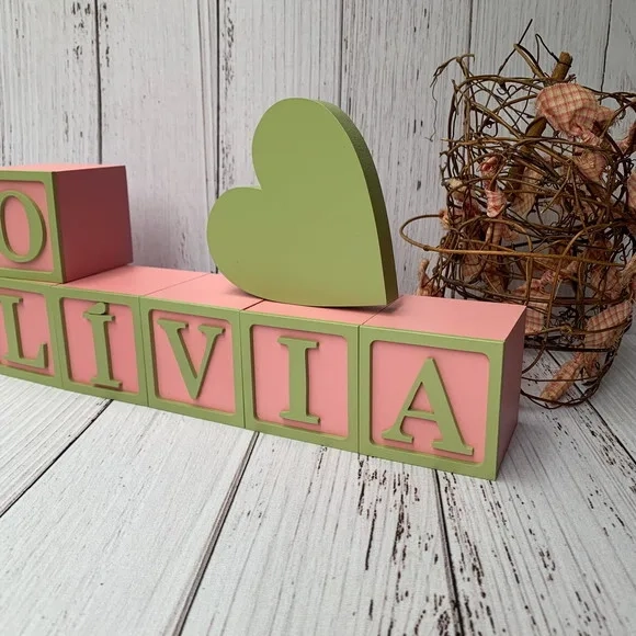Decoração Bebê Candy Colors - Cubos 6x6cm Ts + Coração