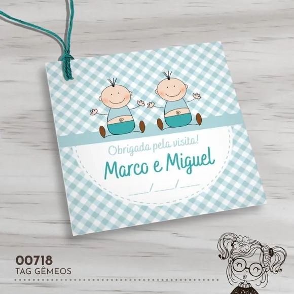 Tag Quadrada Gêmeos - 00718