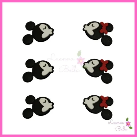 Apliques Minie e Mickey emborrachados - Pct c/6 unds