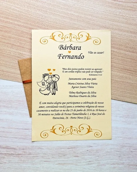 Convite Casamento Estilo Rústico