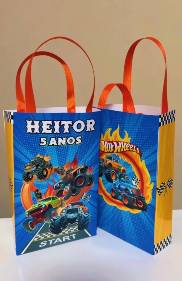 Sacolinhas Personalizadas Hot Wheels Lembrancinhas Para Aniversário