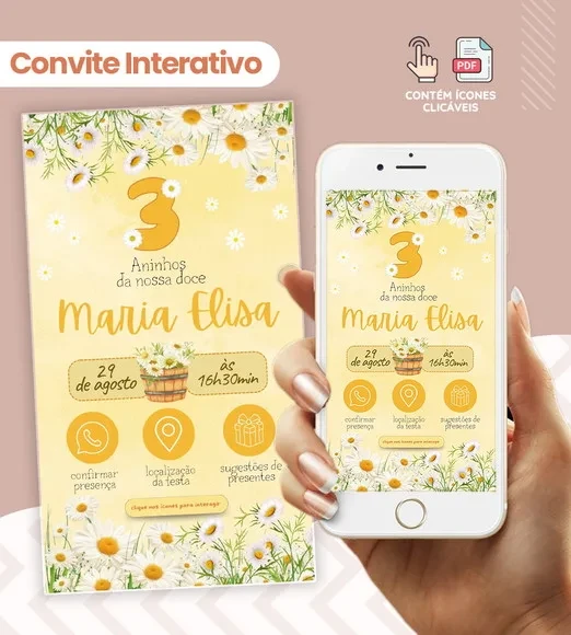 Convite Digital Interativo - Margarida