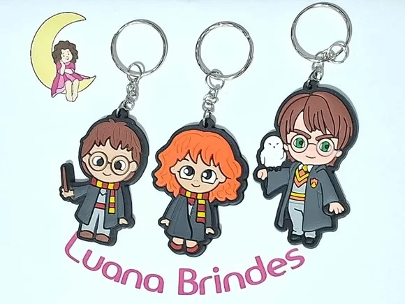 Chaveiro Harry Potter Emborrachado Pacote com 4 Unidades