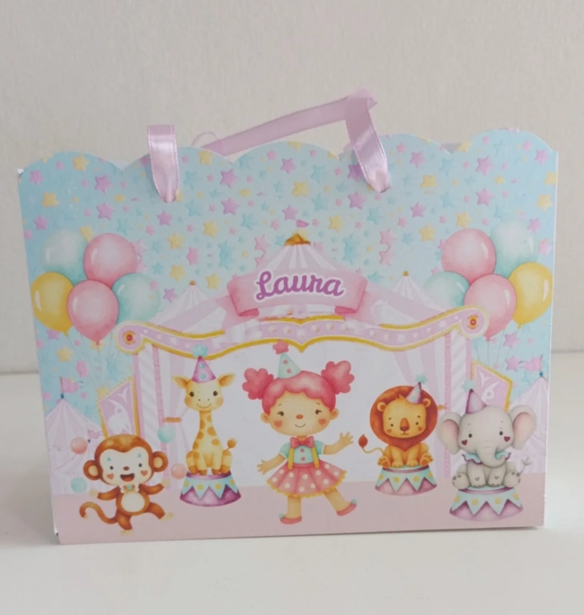 Sacola Personalizada Circo Rosa