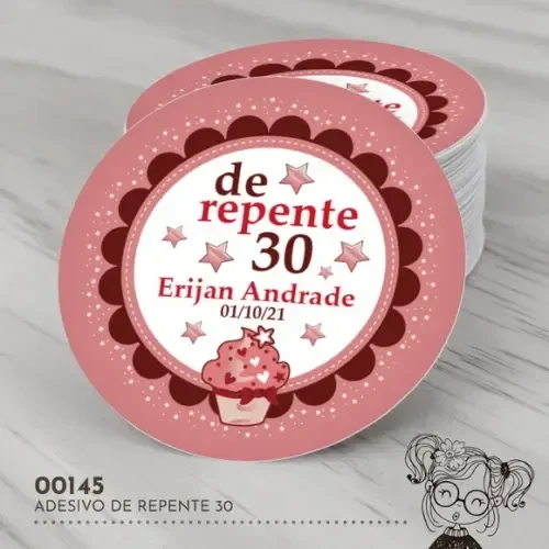 Adesivo Redondo de Repente 30 - 00145