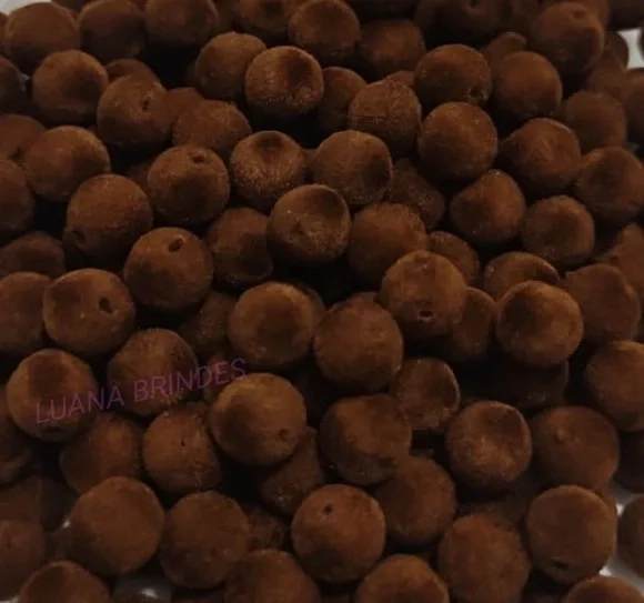 Bolinha Marrom de Camurça - 8mm - pct c/ 100 unidades