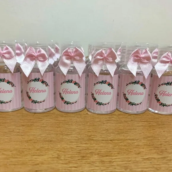 Álcool Gel 70% Lembrancinha Maternidade Rosa