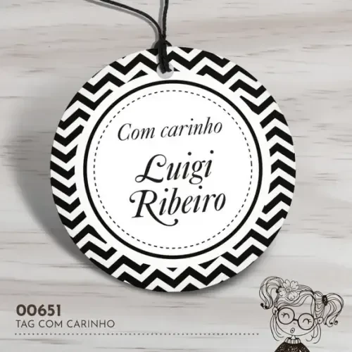 Tag Redonda com Carinho - 00651