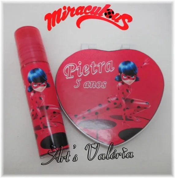 Kit Espelho Coração e Brilho Personalizado - Tampa Colorida
