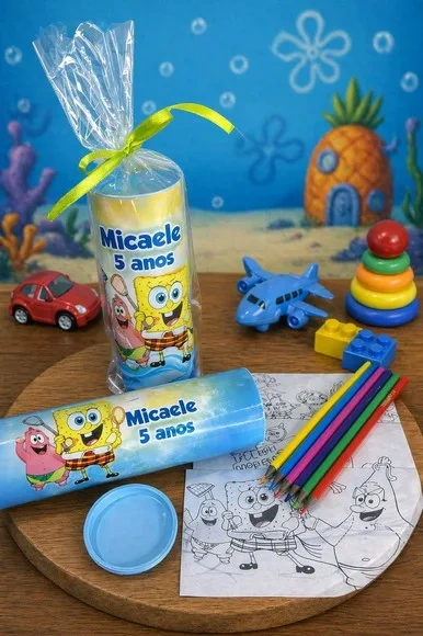 Kit Colorir Tubo Lata - Qualquer Tema