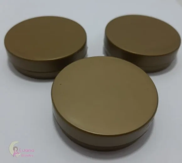 Latinha Dourado de Plástico 5,5cm Pacote com 12unidades