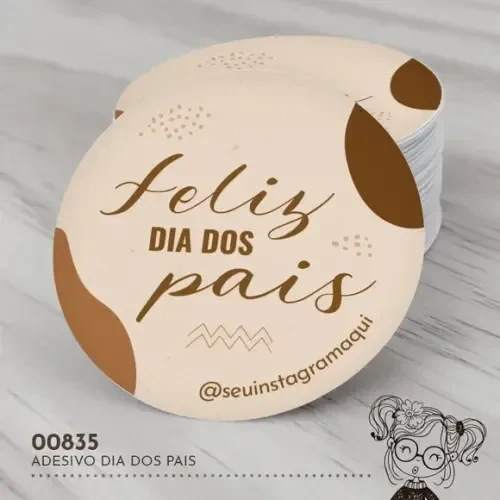 Adesivo Redondo Dia dos Pais - 00835