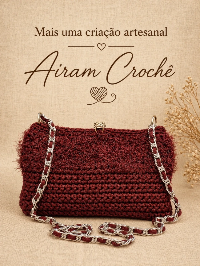 Bolsa pelúcia em crochê