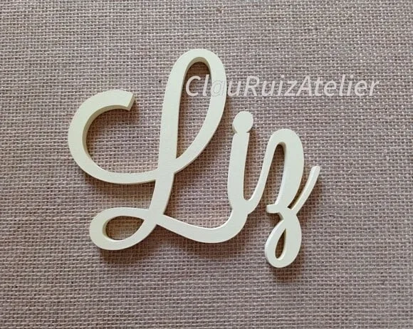 Nomes de Parede de mdf Letra Cursiva