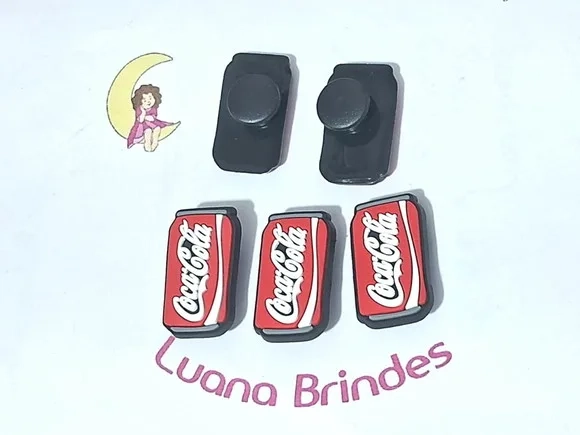 Pins de Crocs Coca Cola 3cm Pacote com 6 Unidades