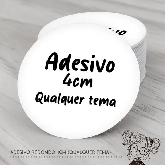 Adesivo Redondo 4cm (qualquer Tema)