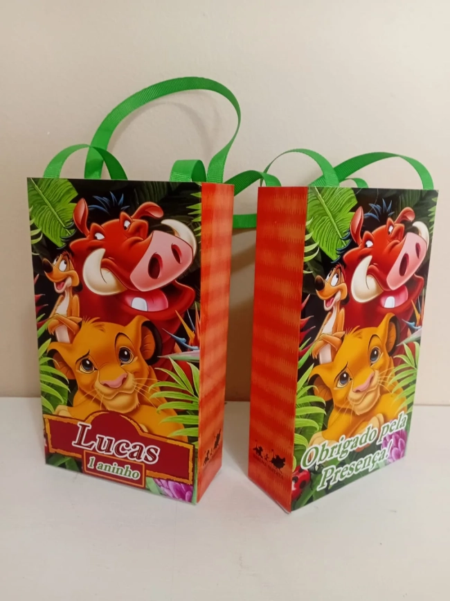 Sacolinhas Personalizadas Rei Leão para Lembrancinhas