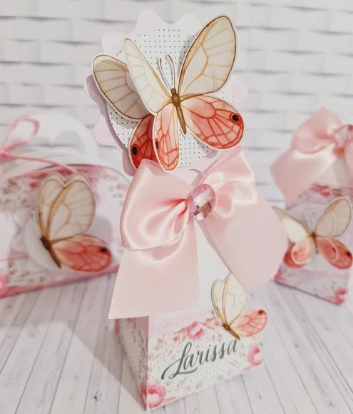 Kit 60 Lembrancinhas Borboleta Rosa