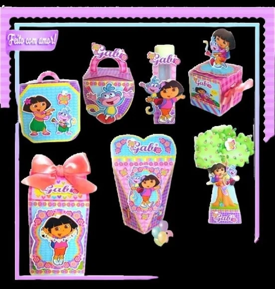 Kit 60 Lembrancinhas Dora Aventureira