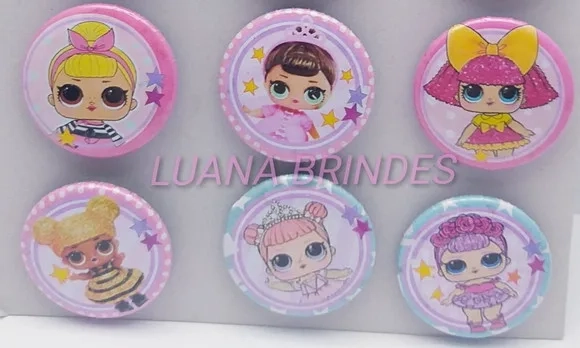 Bottons da LOL - cartela com 6 unidades