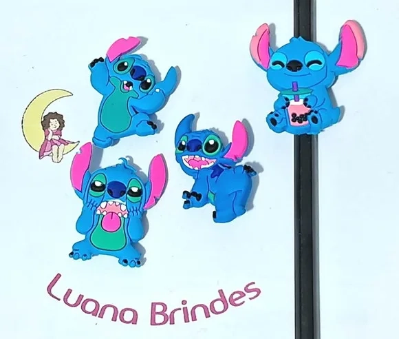Ponteira P/lápis Stitch Emborrachado 8 Unidades Variados