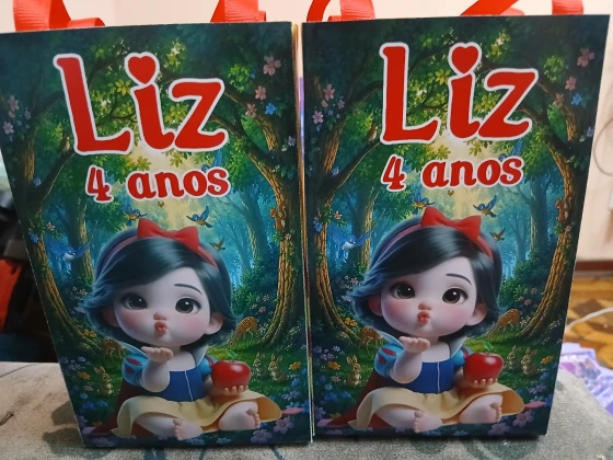 Sacolinha personalizada para lembrancinhas Branca de neve baby