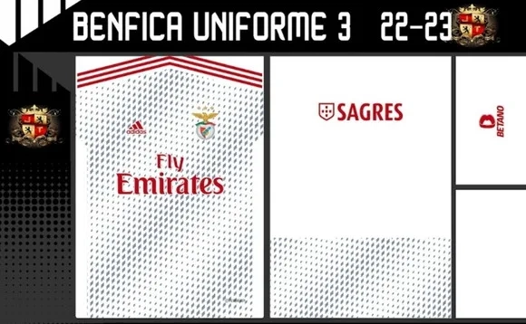 Vetores Camisa Benfica Uniforme Iii 2022-2023