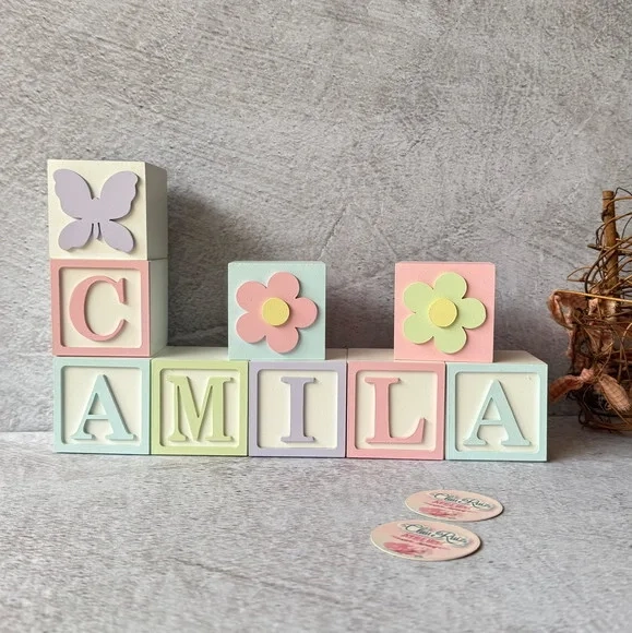 Tons Pastel Cubos 6x6cm Ts- Decoração Bebê